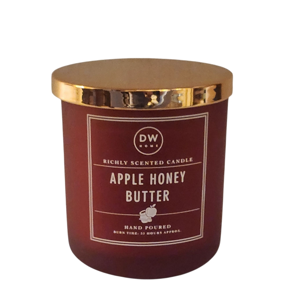 DW Home Apple Honey Butter Hand Poured Candle w/ Red Soy Wax Gold Lid